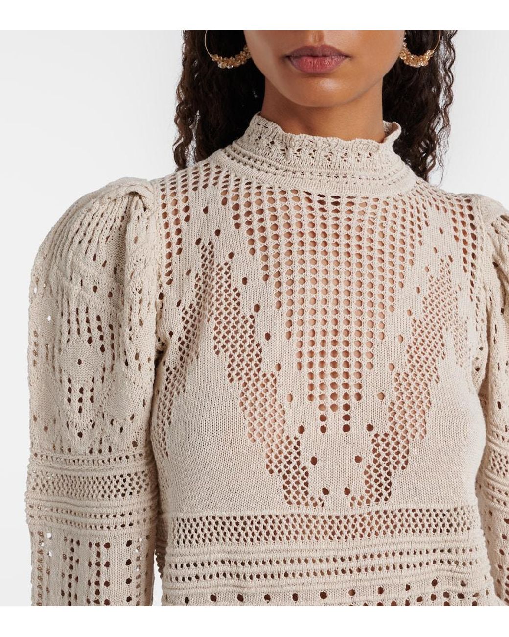 Isabel Marant Natural Dahara Open-Knit Sweater