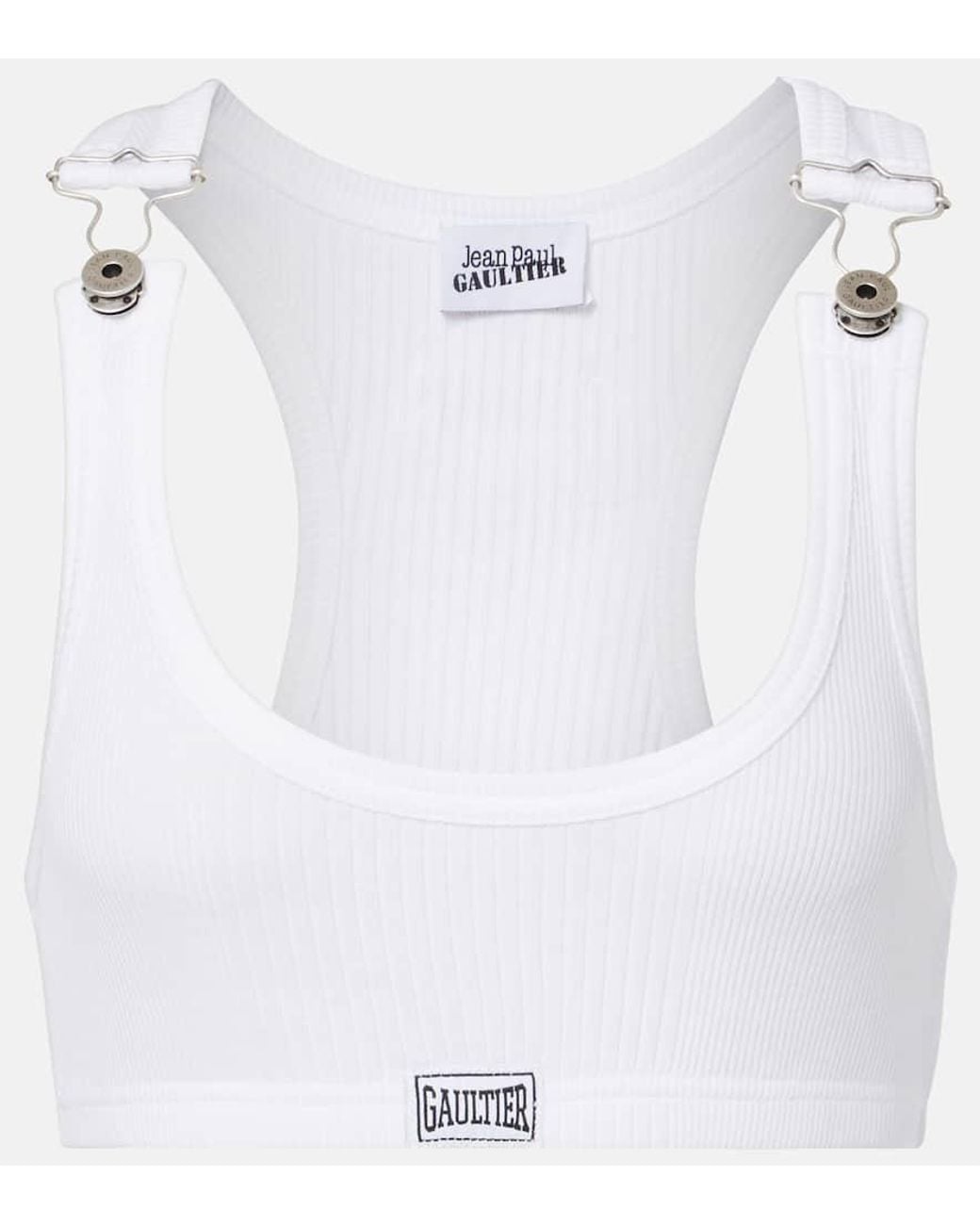 JEAN PAUL GAULTIERJEANS リブ編みタンクトップ ホワイト JEAN PAUL GAULTIERJEANS リブ編みタンクトップ ホワイト JEAN PAUL