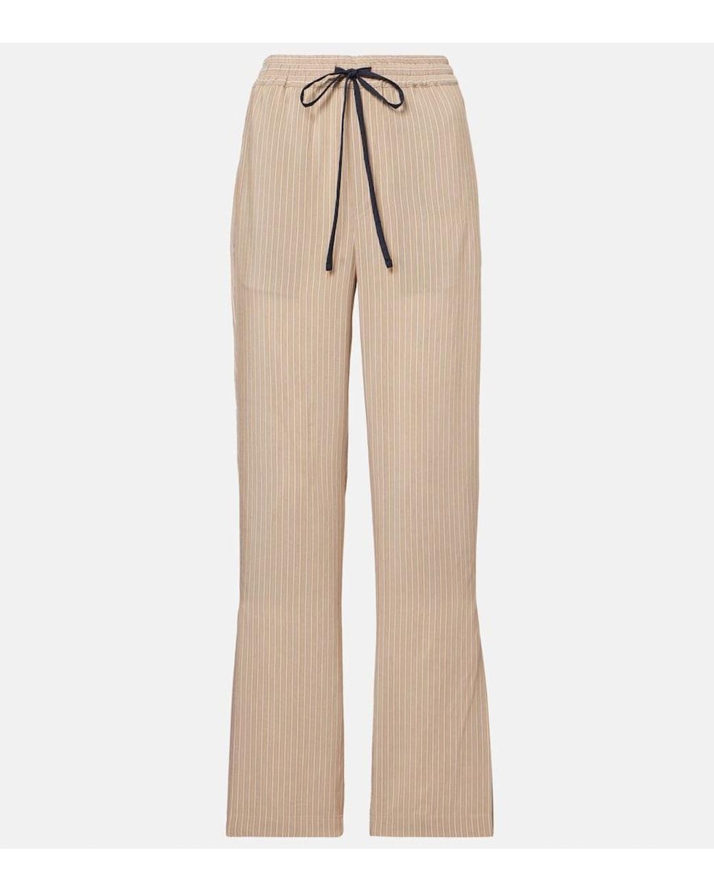 Victoria Beckham Natural Striped Pajama Pants