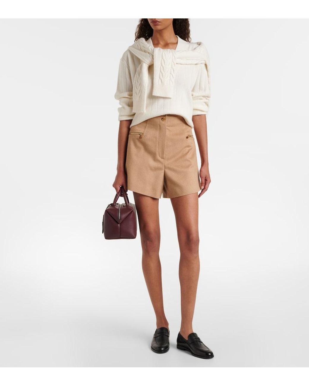 Max Mara Natural Wool Shorts