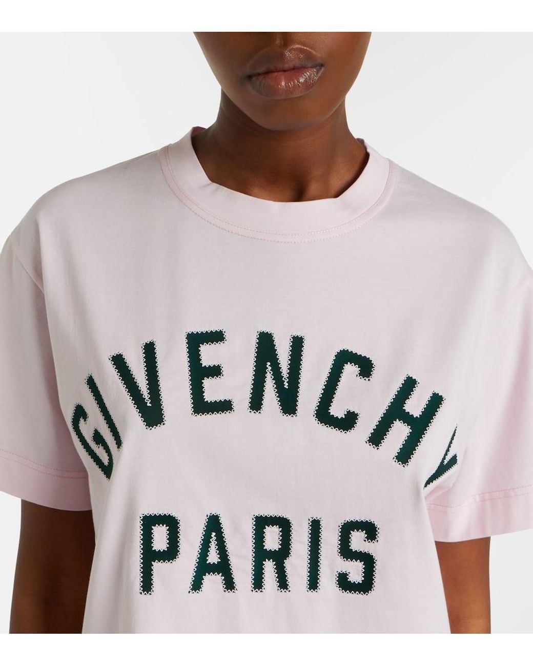 Givenchy Pink Logo Applique Cotton T-Shirt