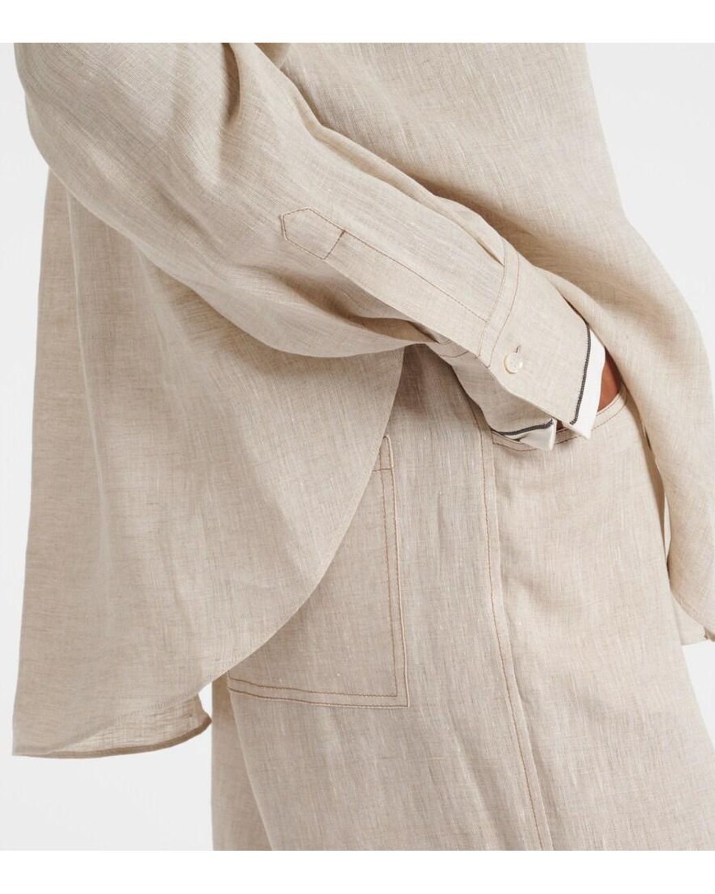 Brunello Cucinelli White Linen Shirt