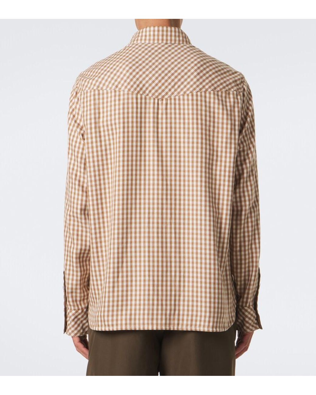 Moncler Brown Check Cotton-Blend Twill Shirt for men