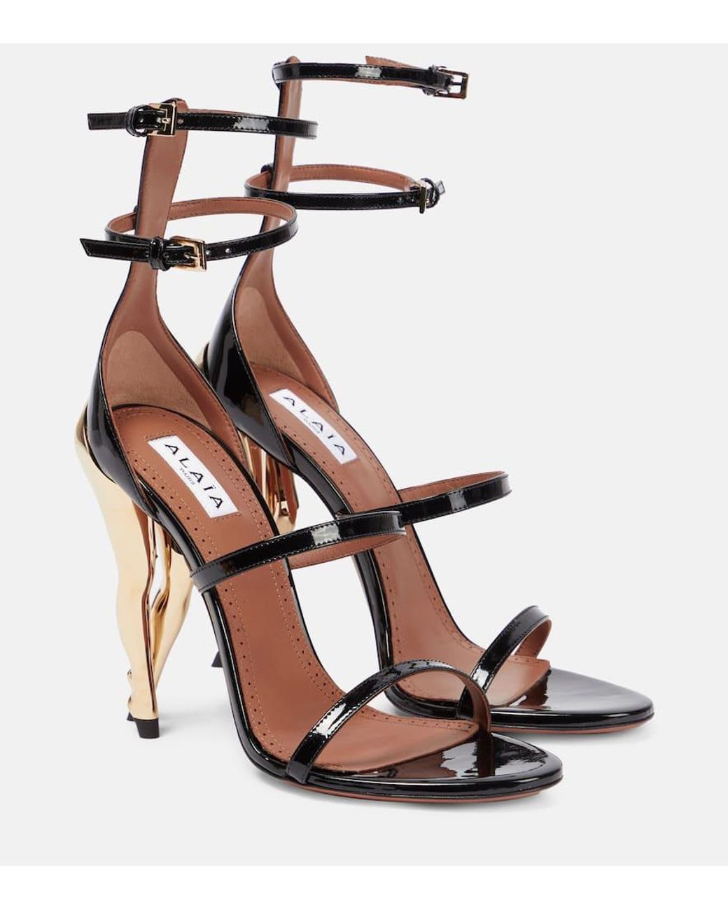 Alaila High Sandal 115mm In Could Blue Glossy Lambskin 954868