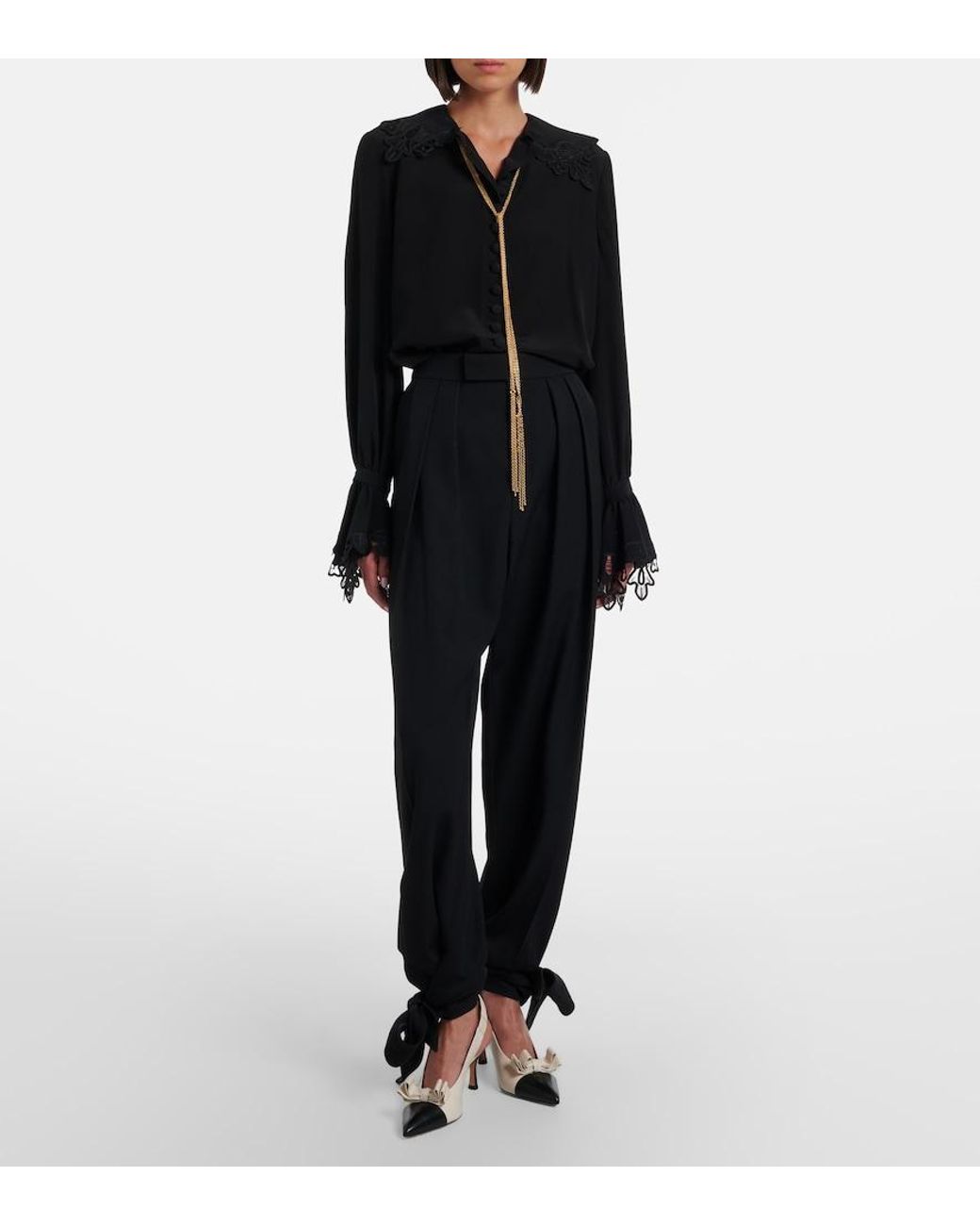 Chloé Black Virgin Wool Balloon Pants