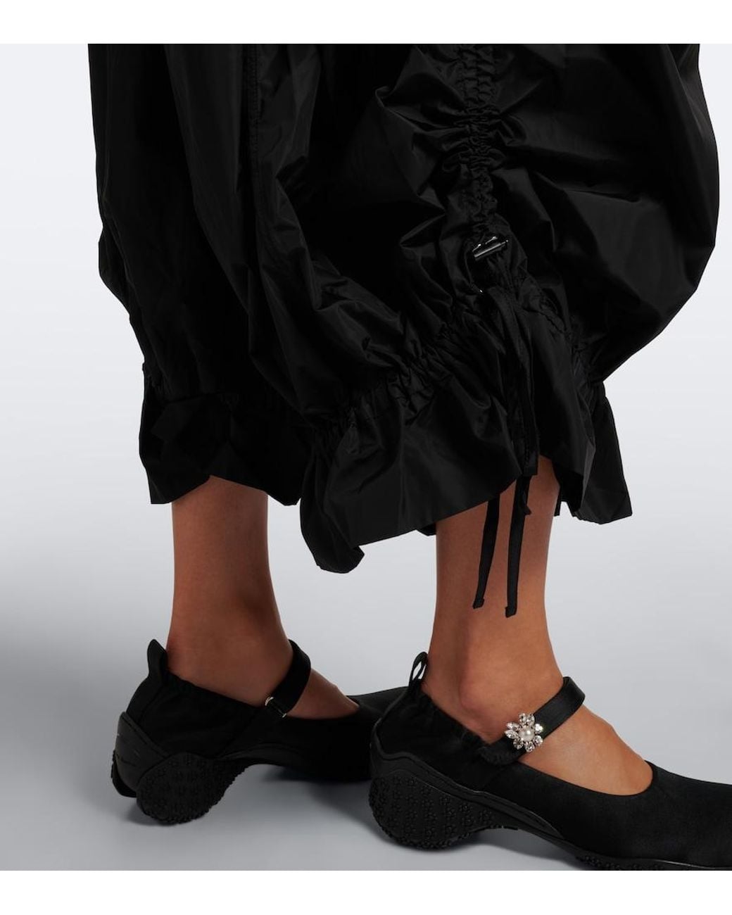 Ganni Black Ruffled Balloon Pants