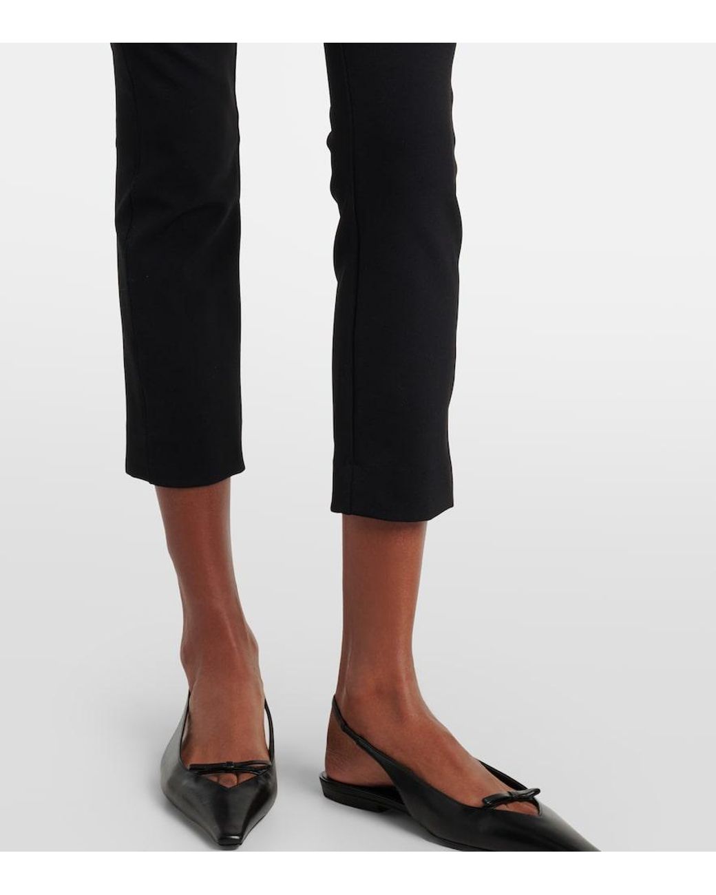 Veronica Beard Black Scuba Cropped Slim Pants