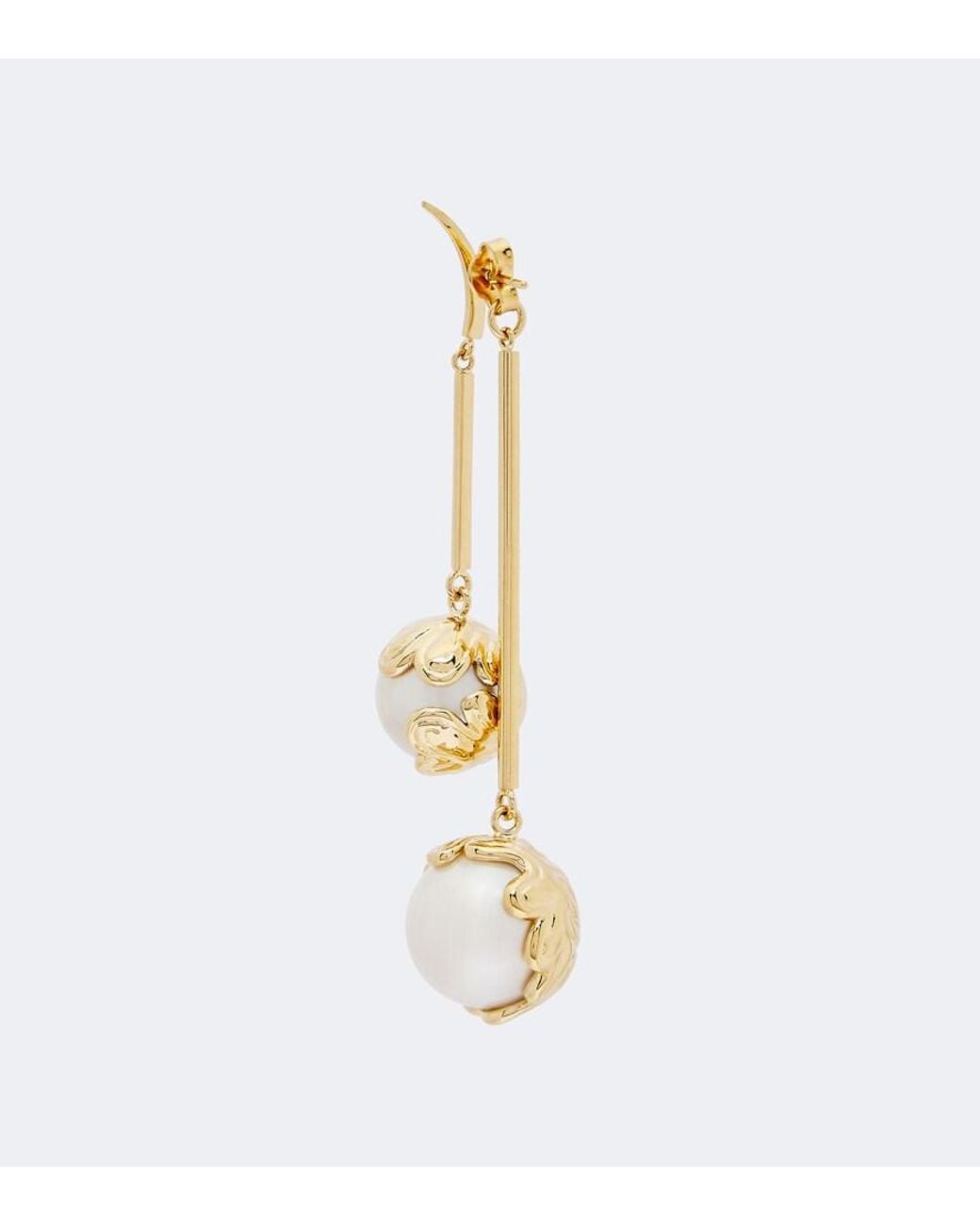 Emilio Pucci White Chandelier Embellished Drop Earrings