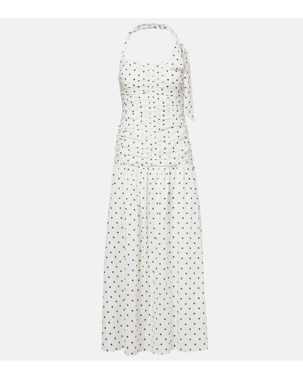 Posse White Edie Polka-Dot Maxi Dress
