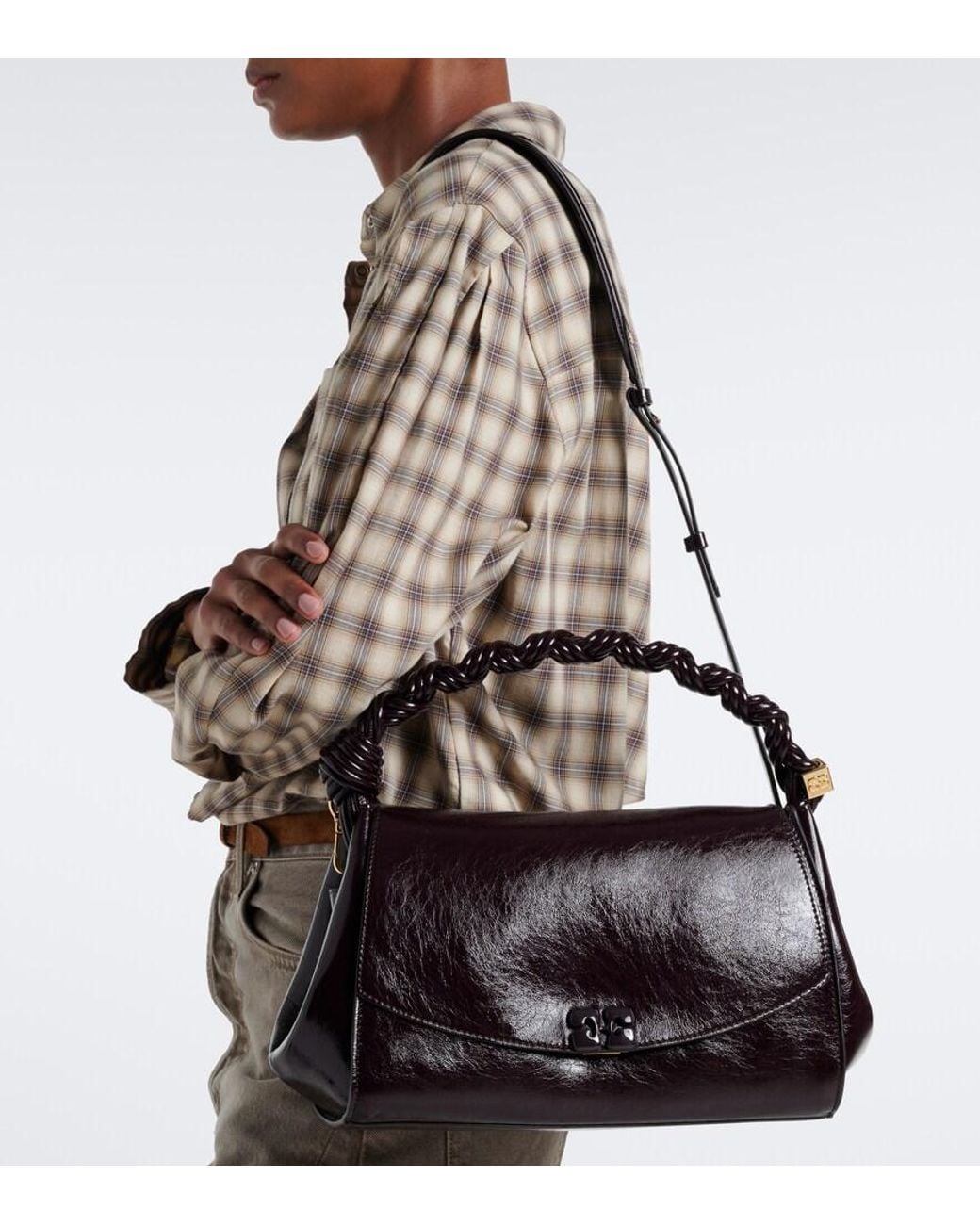 Ganni Black Very Bou Top-Handle Bag