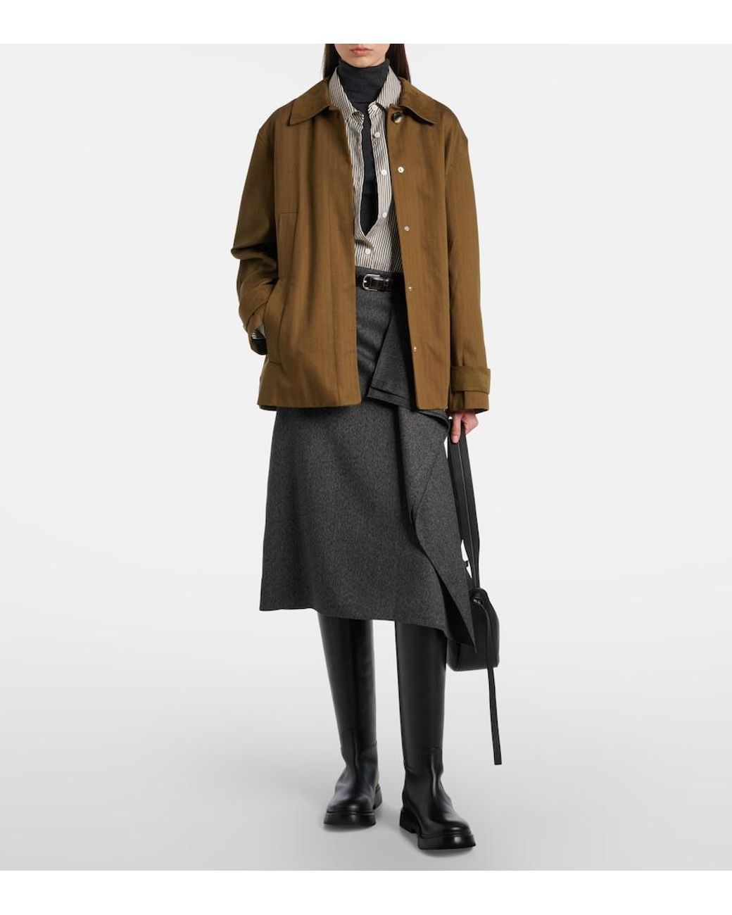 Proenza Schouler Black Bank Leather Knee-High Boots