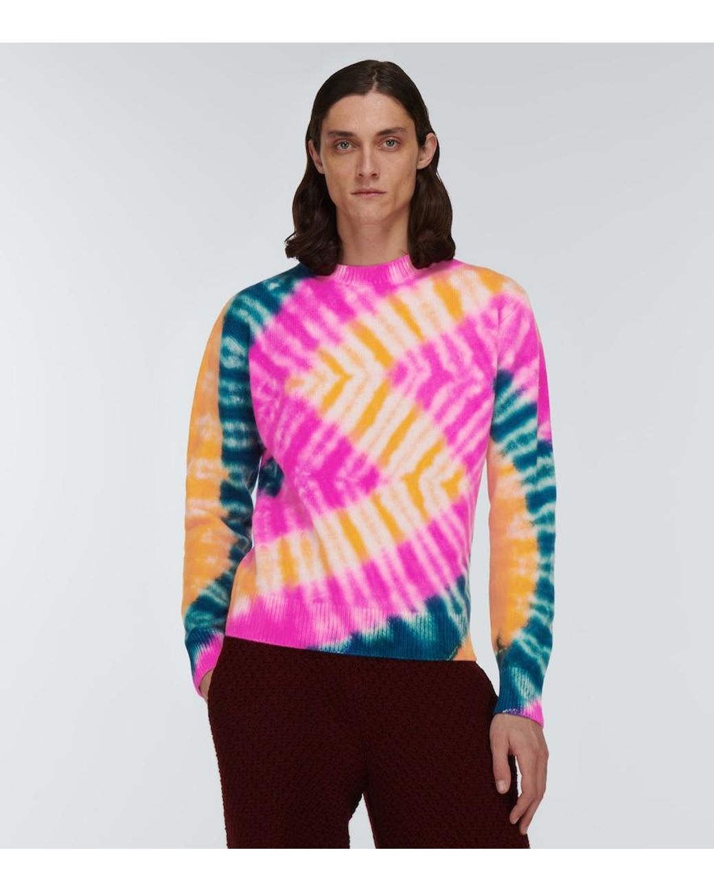 Pull Zig Tie & Dye En Cachemire The Elder Statesman pour homme en coloris Pink