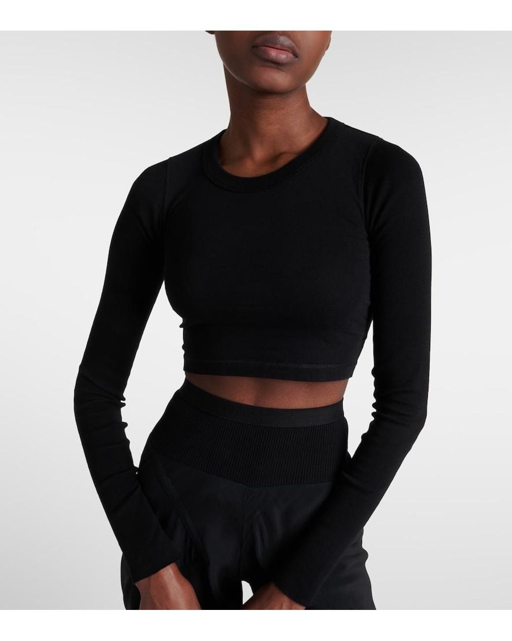 Crop Top De Algodon Rick Owens de color Black