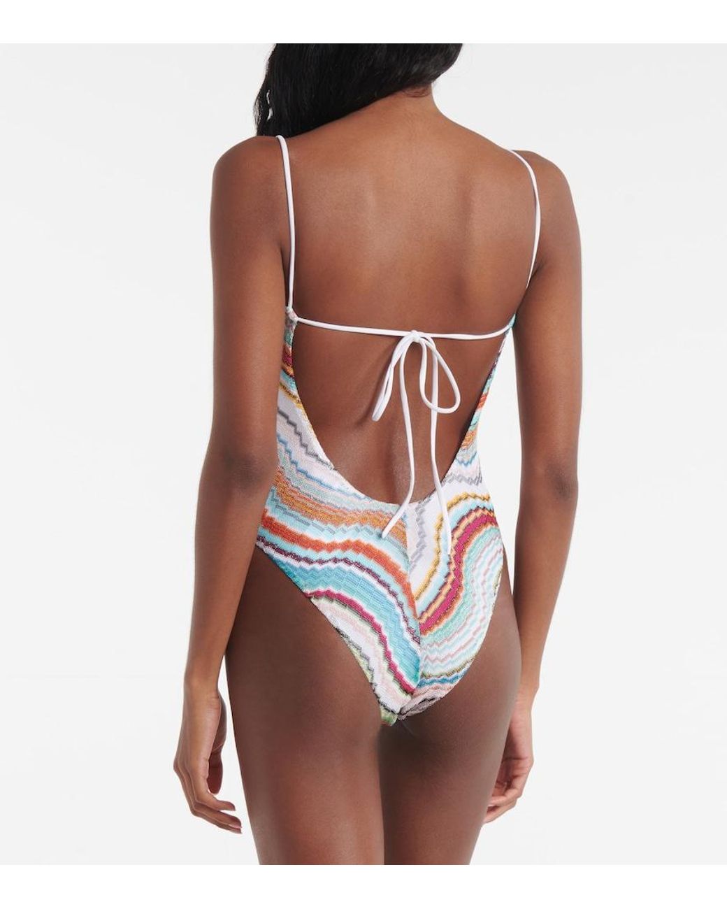 Missoni White Wave Lame Swimsuit