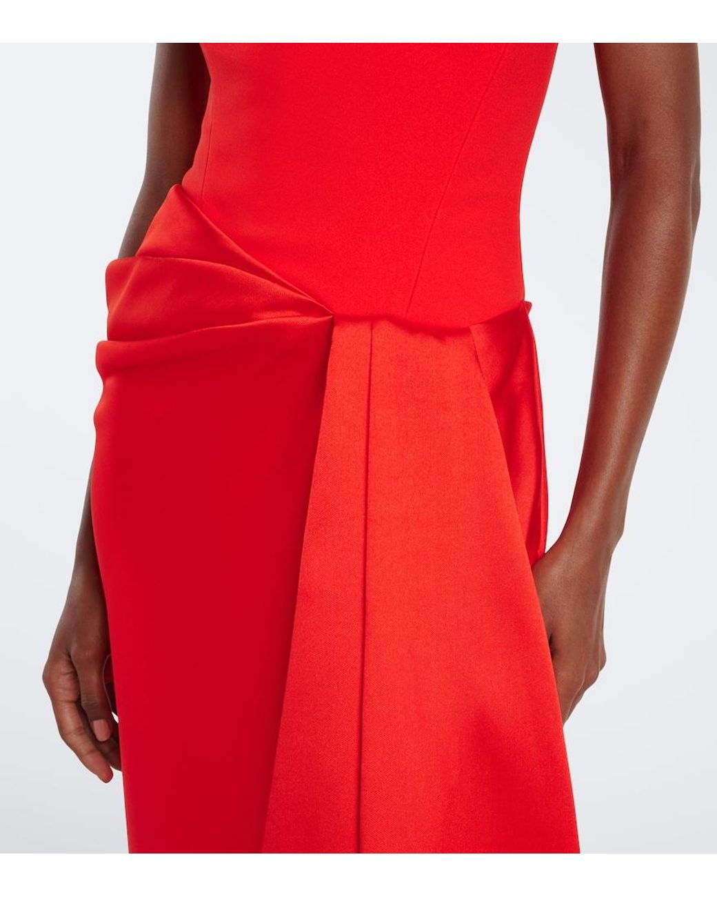 Solace London Red Seri Crepe Corset Gown