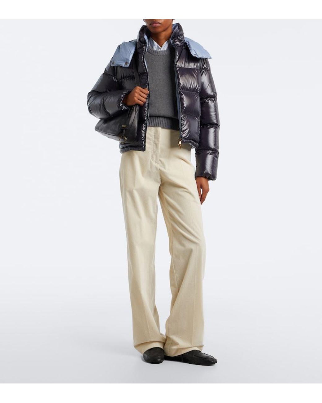 Moncler Blue Niveole Hooded Down Jacket