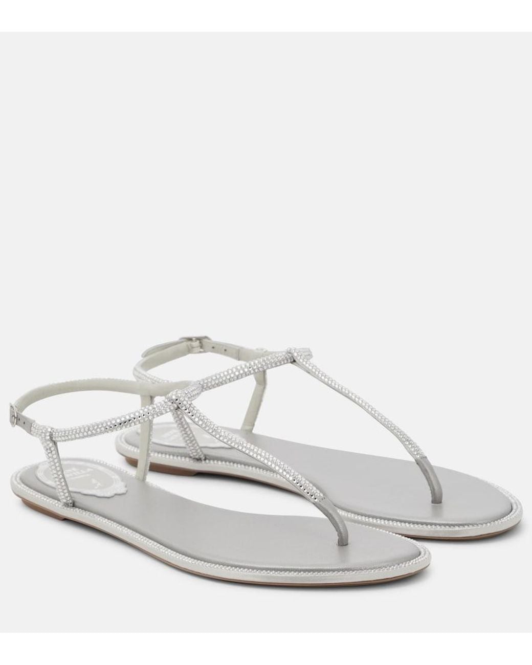Rene Caovilla Multicolor Diana Embellished Thong Sandals