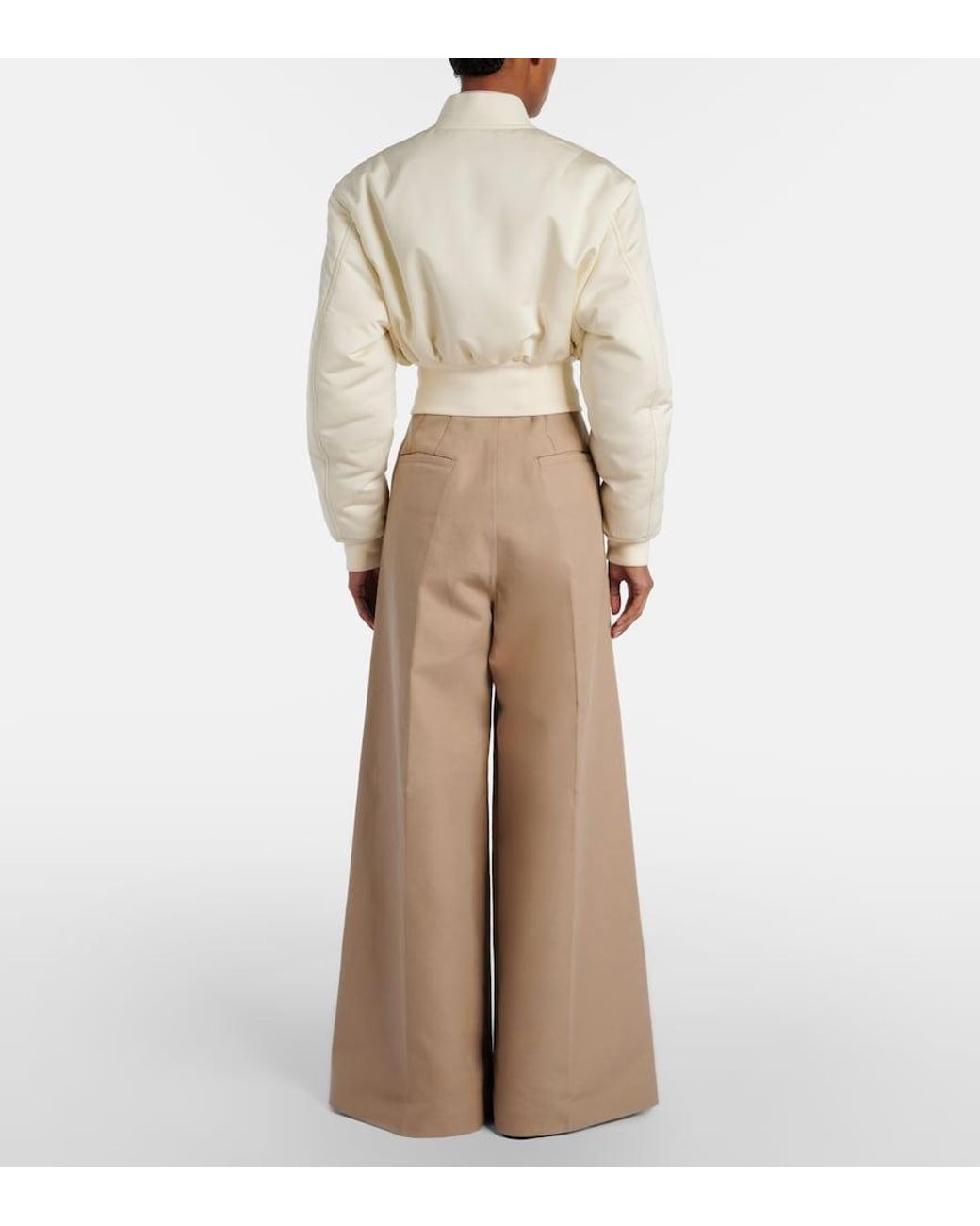 Balenciaga Brown Cotton Gabardine Wide-Leg Pants