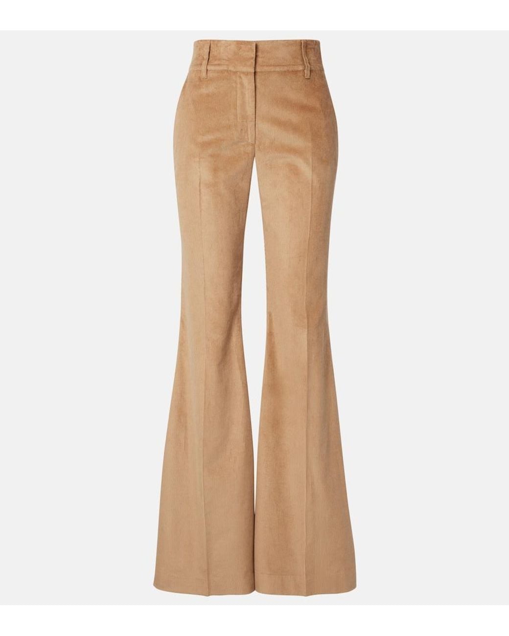 Gabriela Hearst Natural Ianthe Cotton Corduroy Flared Pants