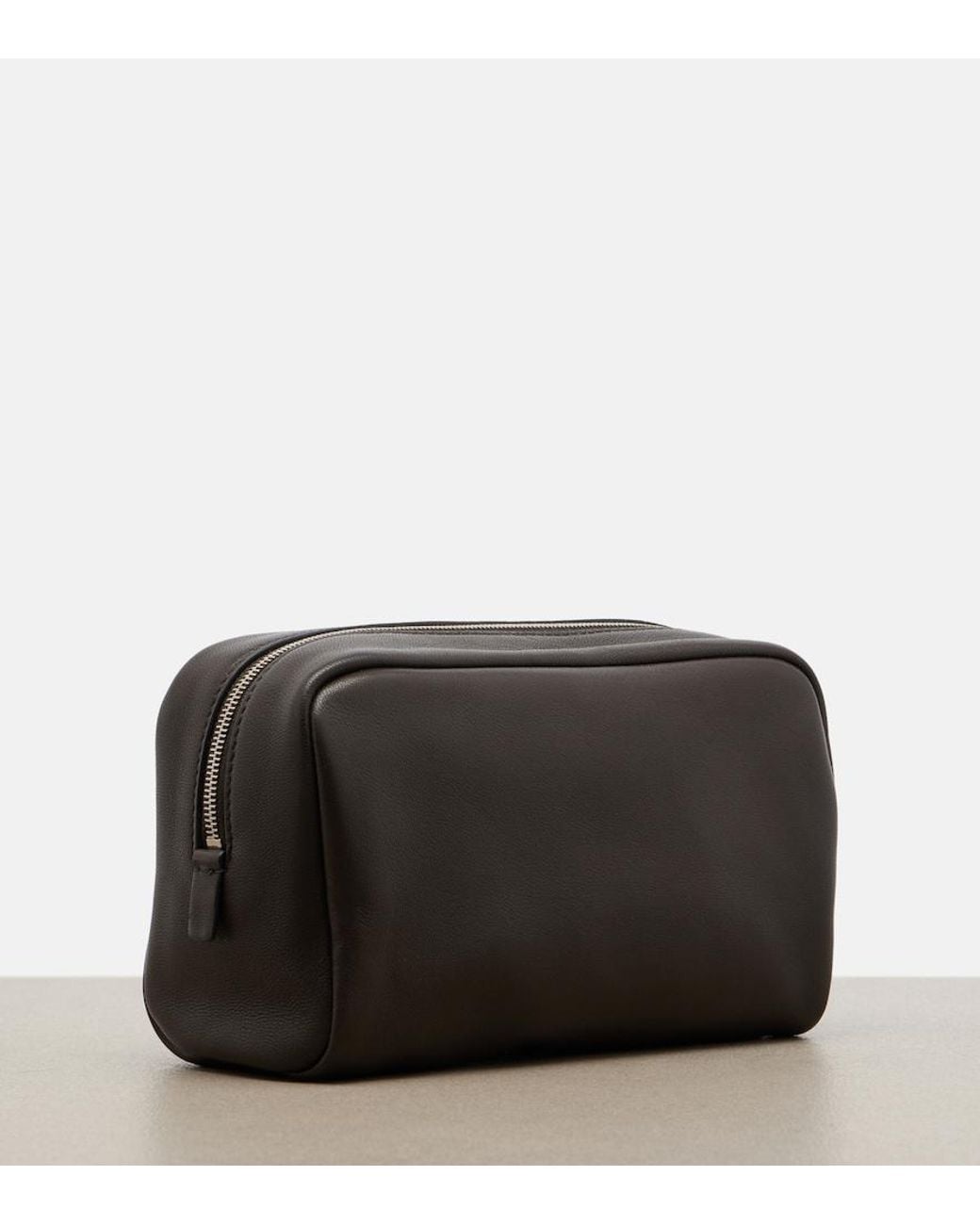 The Row Black Astra Small Leather Pouch