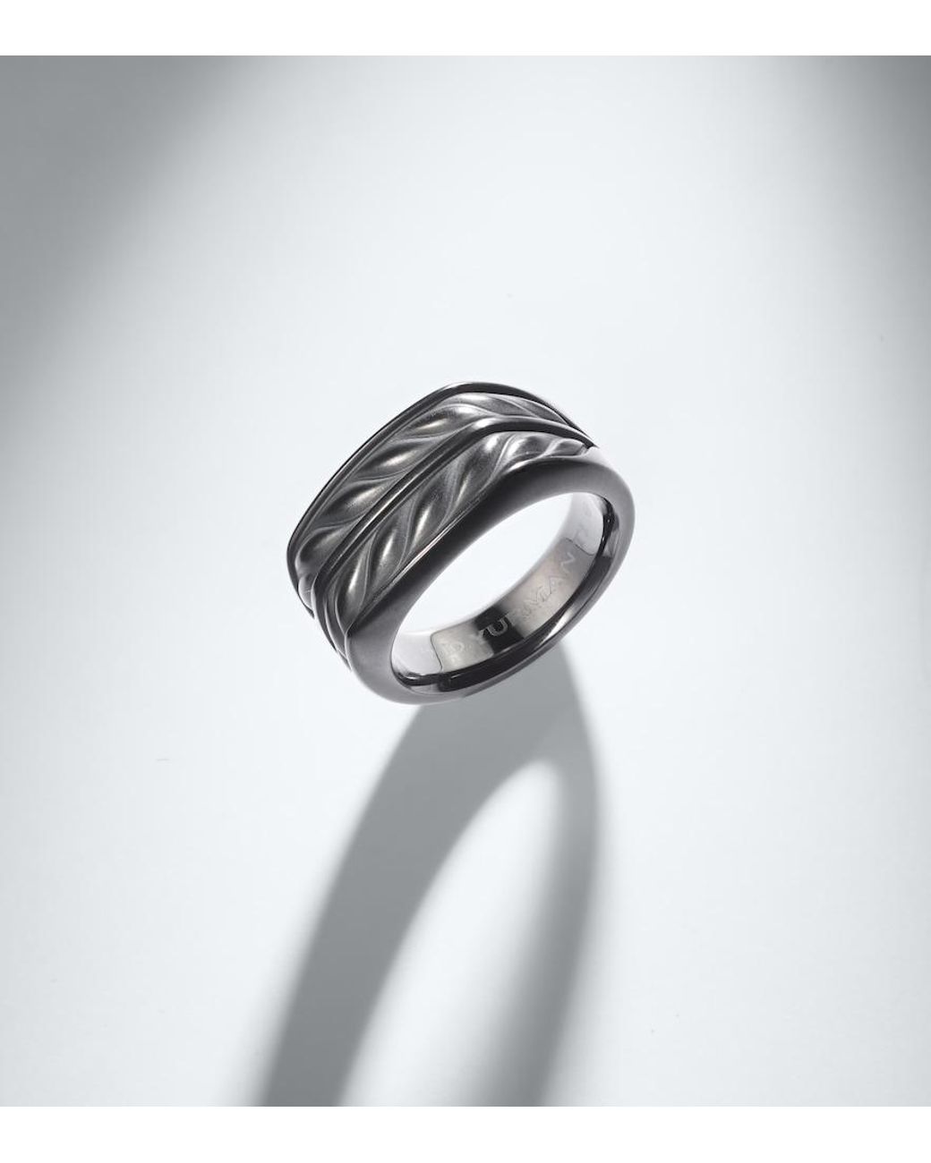 David Yurman Black Chevron Titanium Ring for men