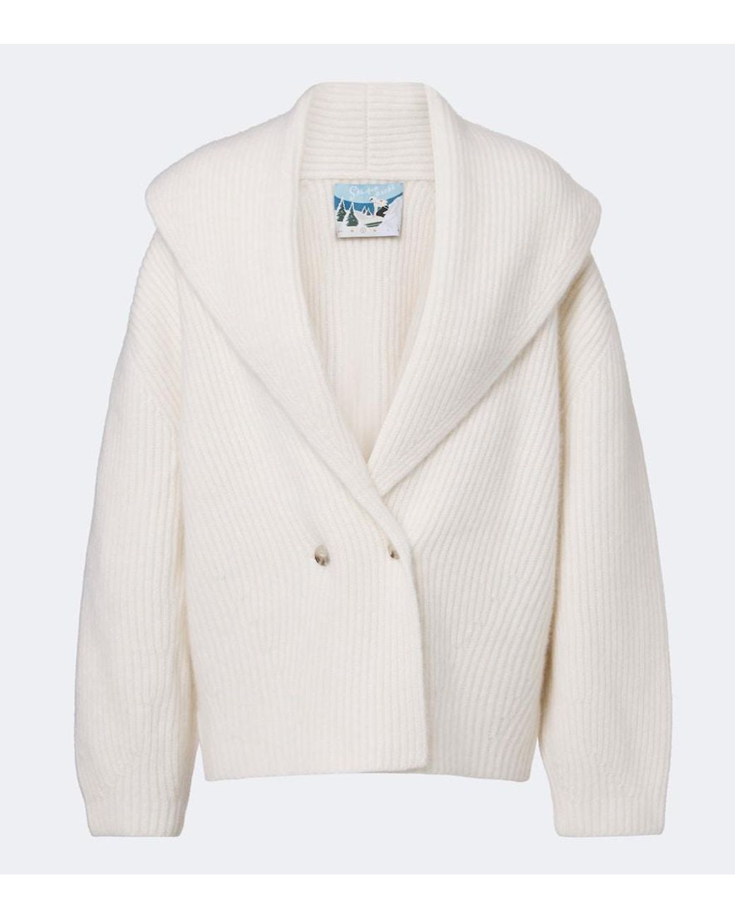 arch4 White Lucille Ribbed-Knit Cashmere Cardigan