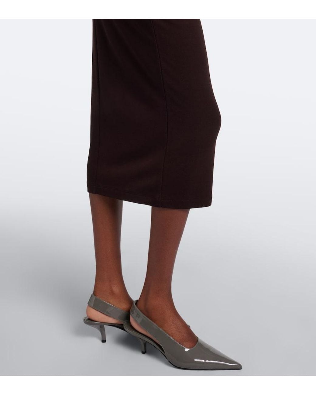 Max Mara Brown Jersey Midi Dress