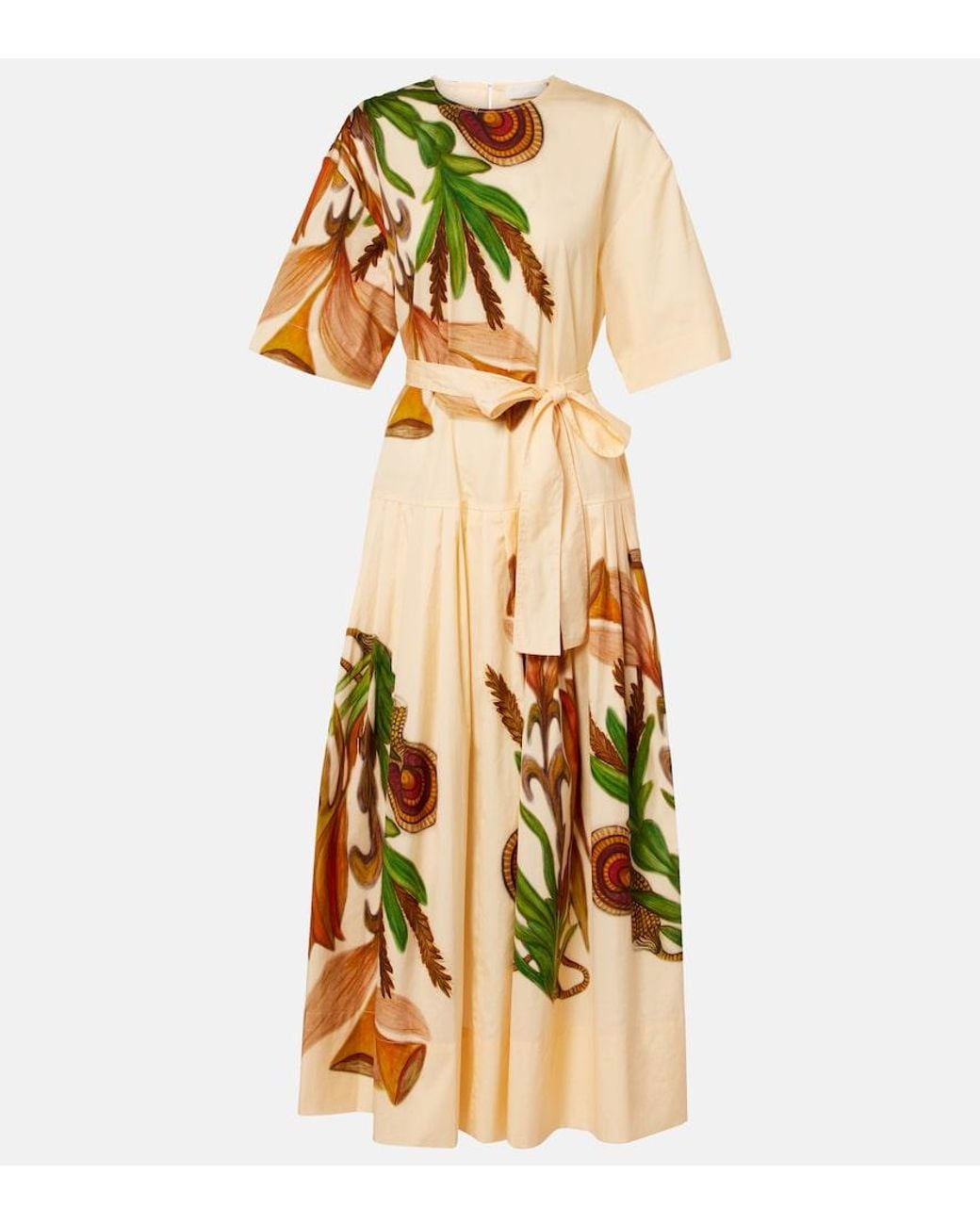 Ulla Johnson Metallic Aniline Printed Cotton Midi Dress