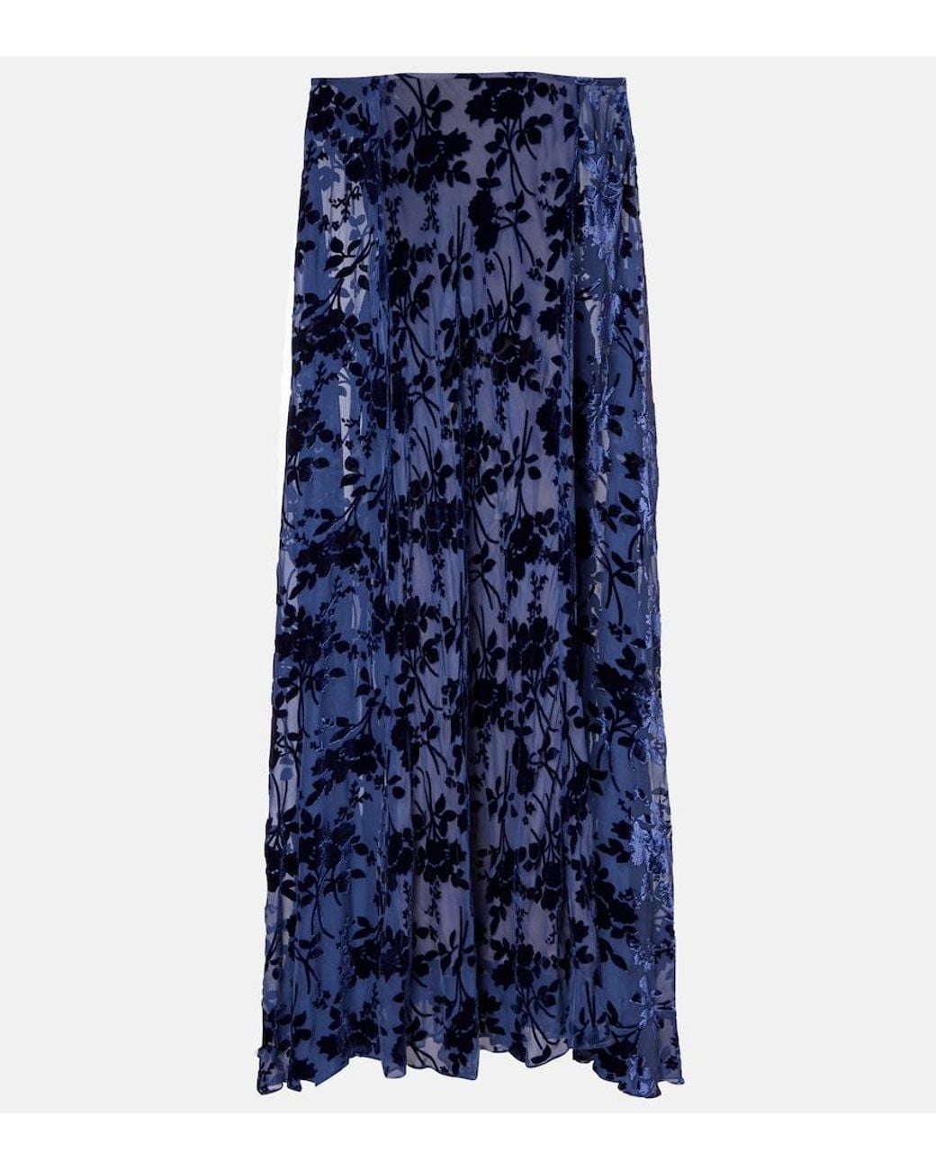 Rodarte Blue Caped Off-Shoulder Jacquard Maxi Dress