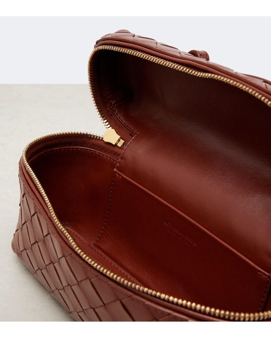 Bottega Veneta Brown Bang Bang Intrecciato Leather Vanity Bag