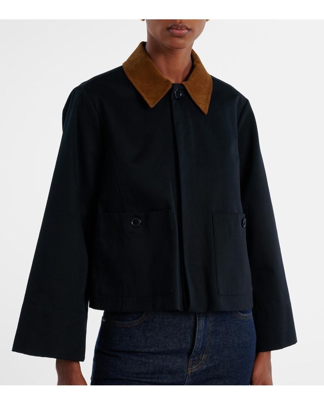 FRAME Blue Small Cotton Trench Jacket