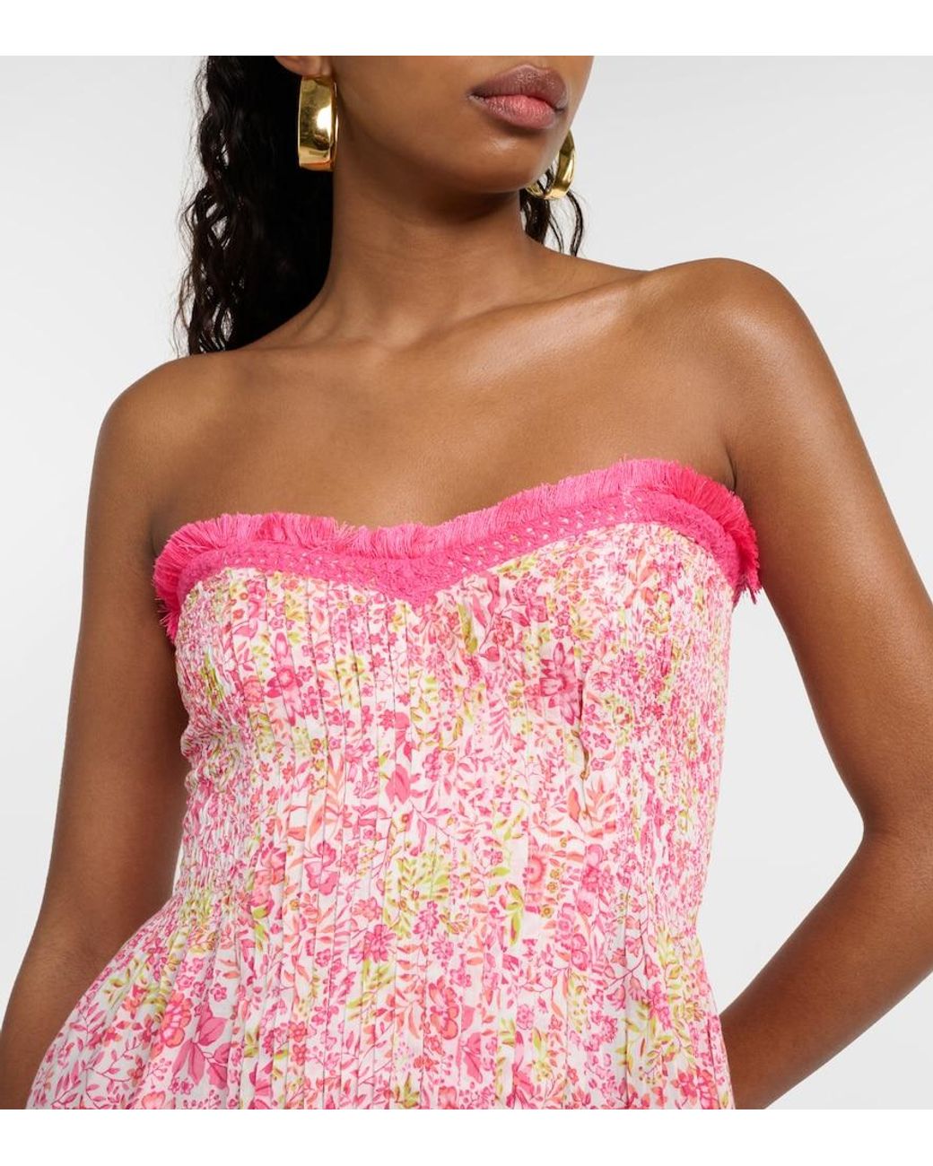 Poupette Pink Claire Floral Strapless Minidress