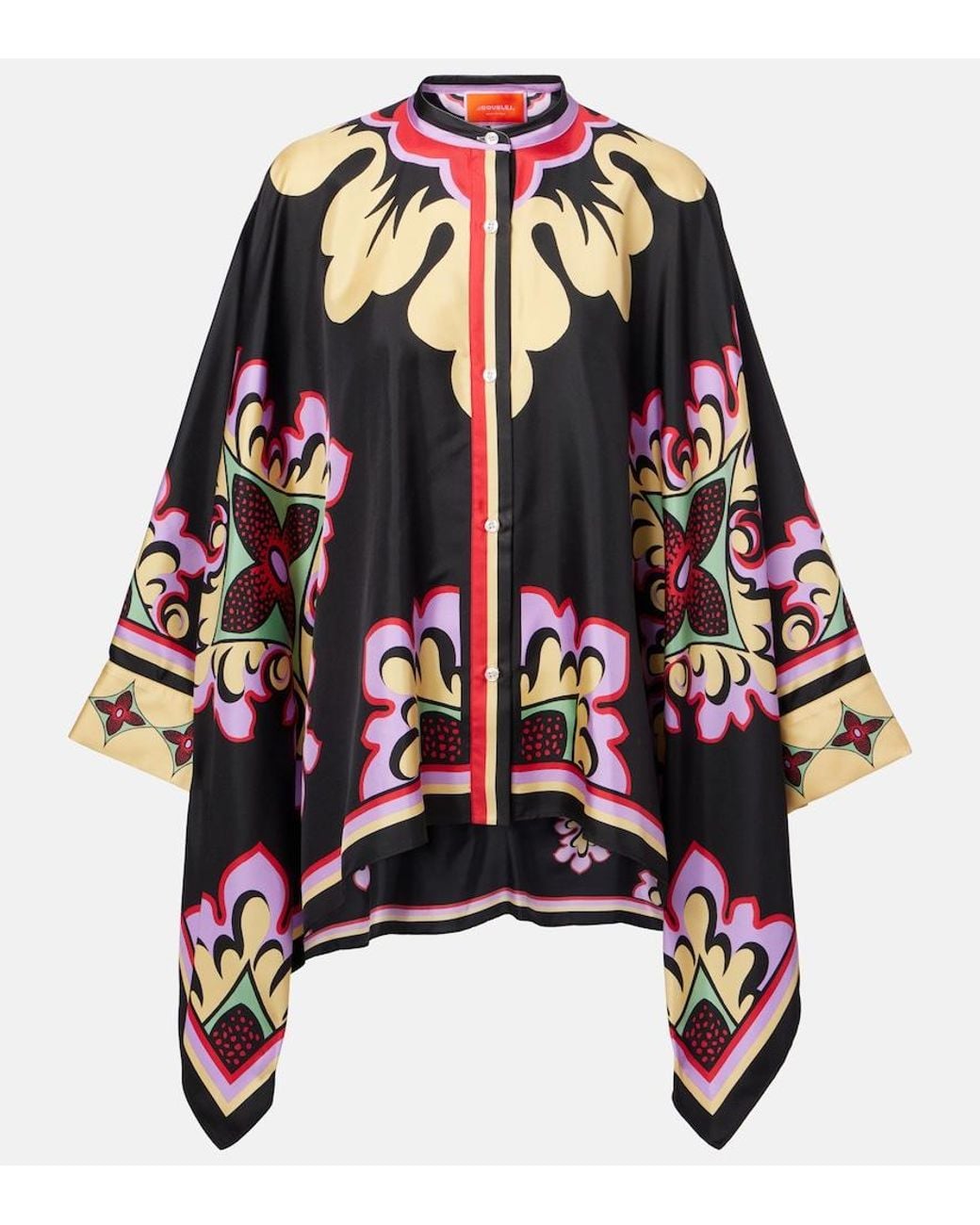 LaDoubleJ Black Foulard Printed Silk Blouse