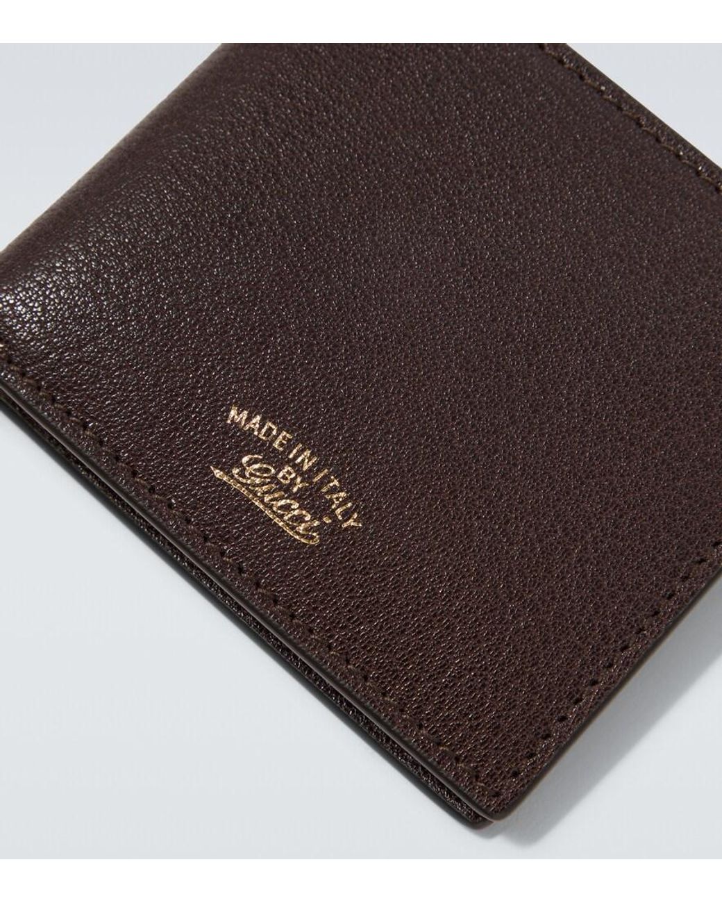 Cartera Plegable Lira De Piel Gucci de hombre de color Brown