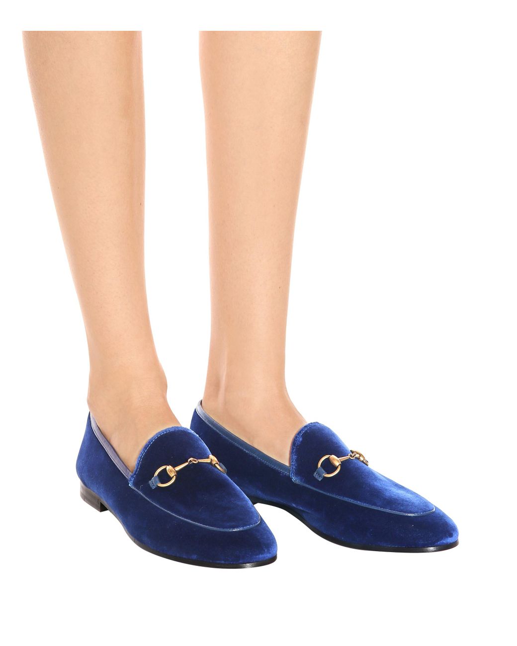 Gucci Jordaan Velvet Loafers in Blue | Lyst