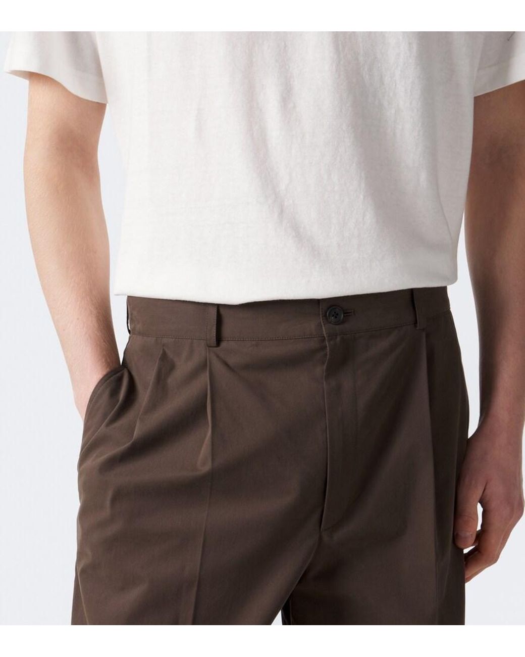 Pantaloni Regular Nesper di The Row in Brown da Uomo