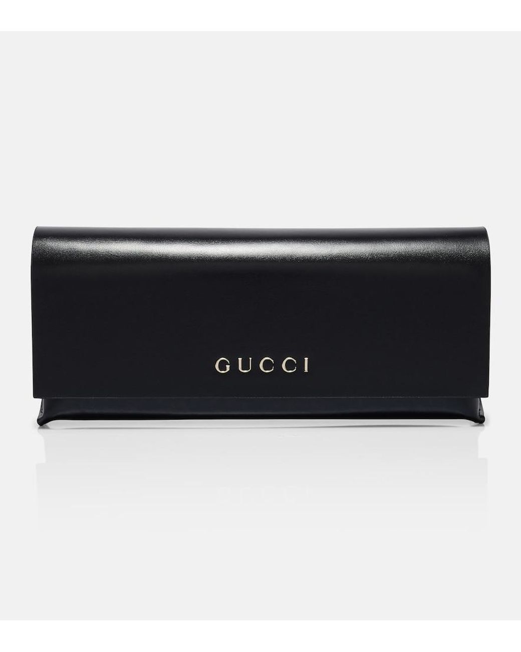 Gucci Gray Bamboo Crystal-Embellished Rectangular Sunglasses