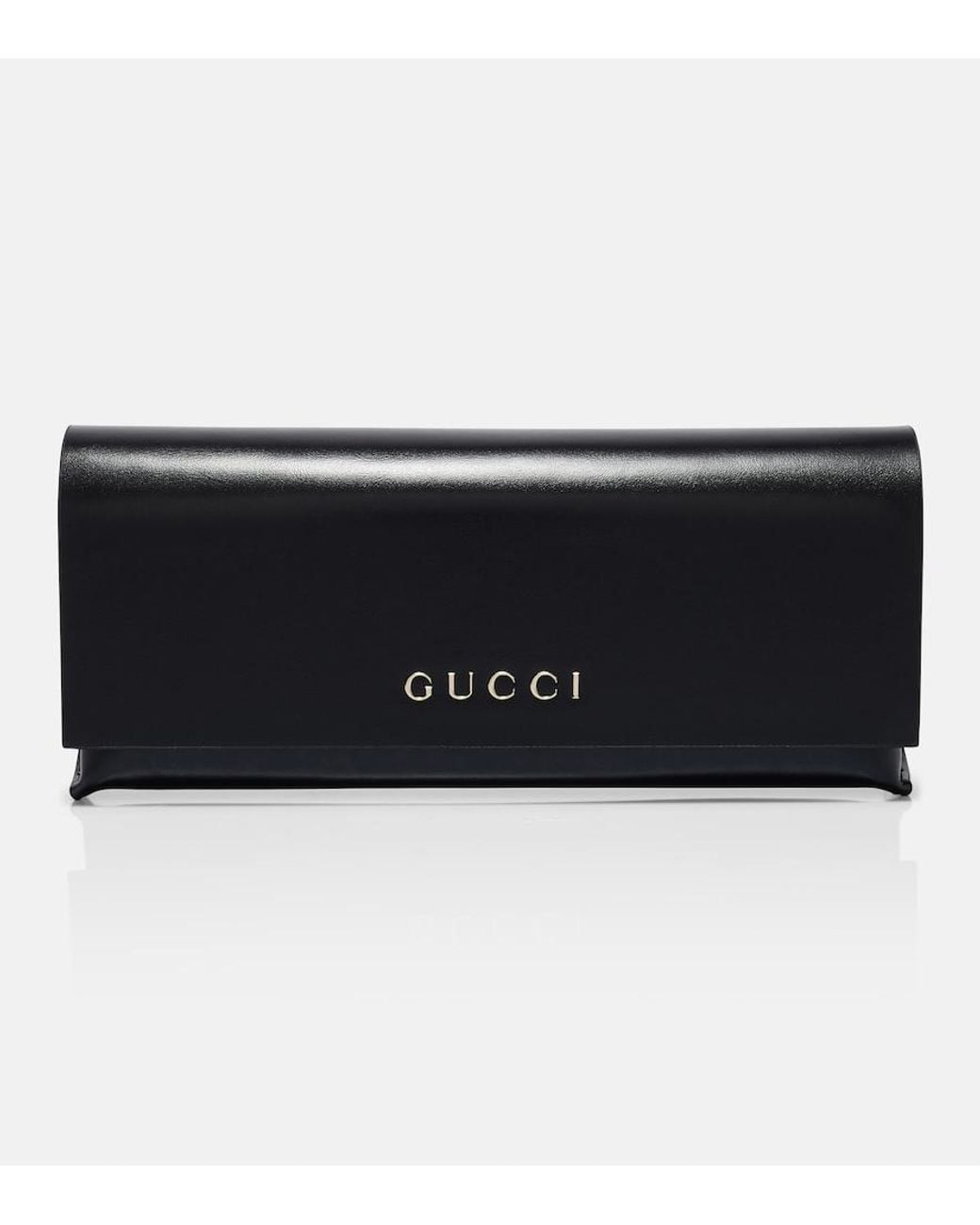 Gucci Gray Interlocking G Crystal-Embellished Rectangular Sunglasses