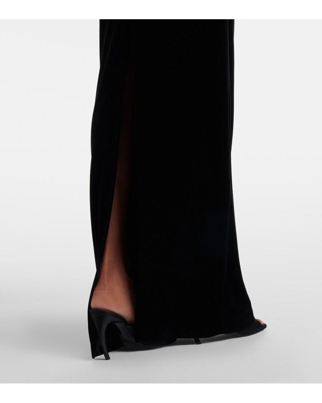 Self-Portrait Black Embellished Velvet Gown