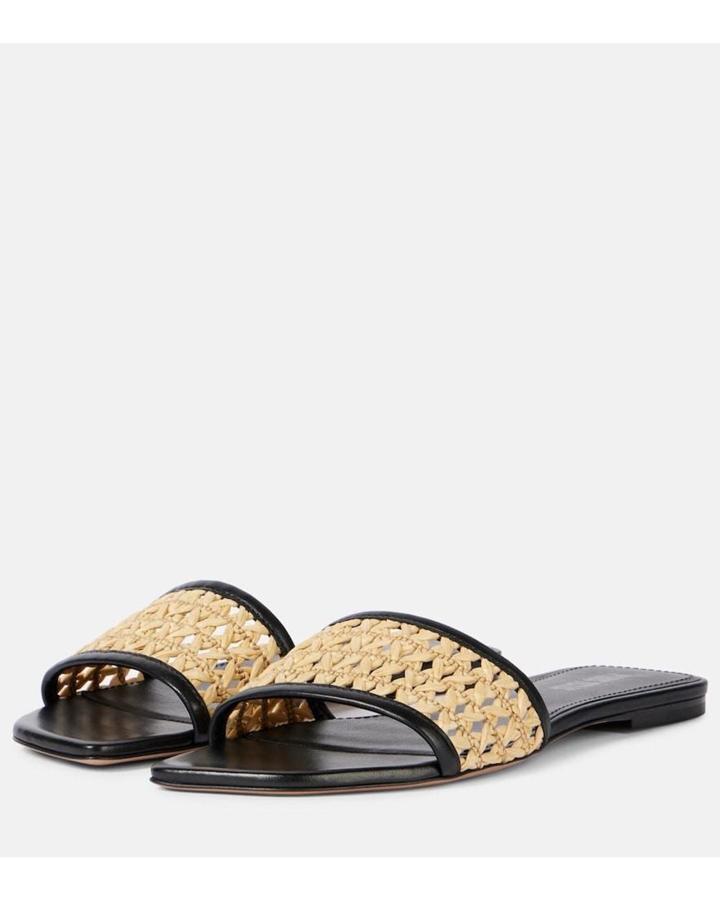 Paris Texas Black Ava 50 Leather-Trimmed Mules