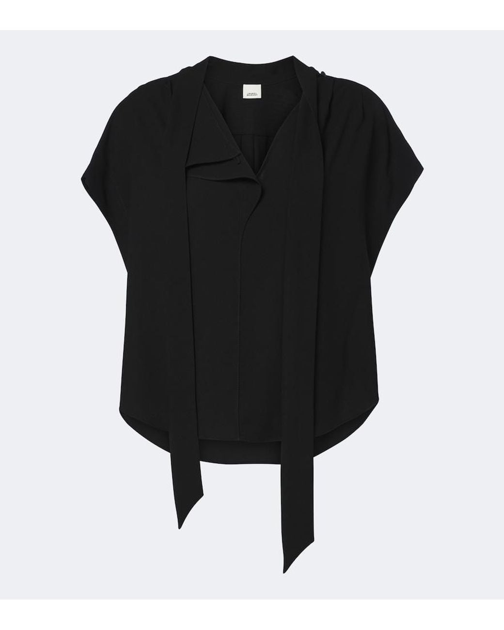 Isabel Marant Black Selene Tie-Neck Crepe Blouse