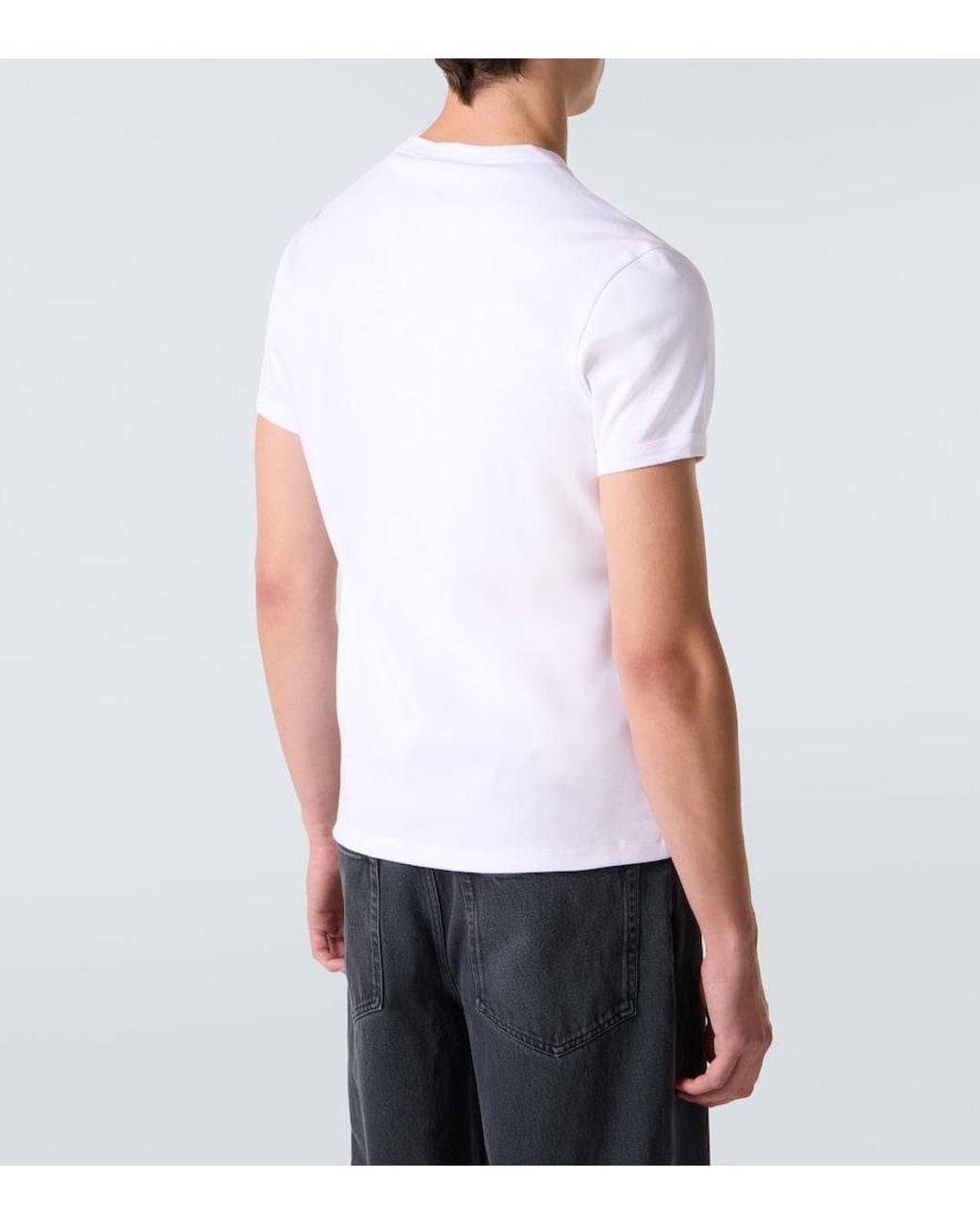 Camiseta Triangle De Jersey De Algodon Prada de hombre de color White