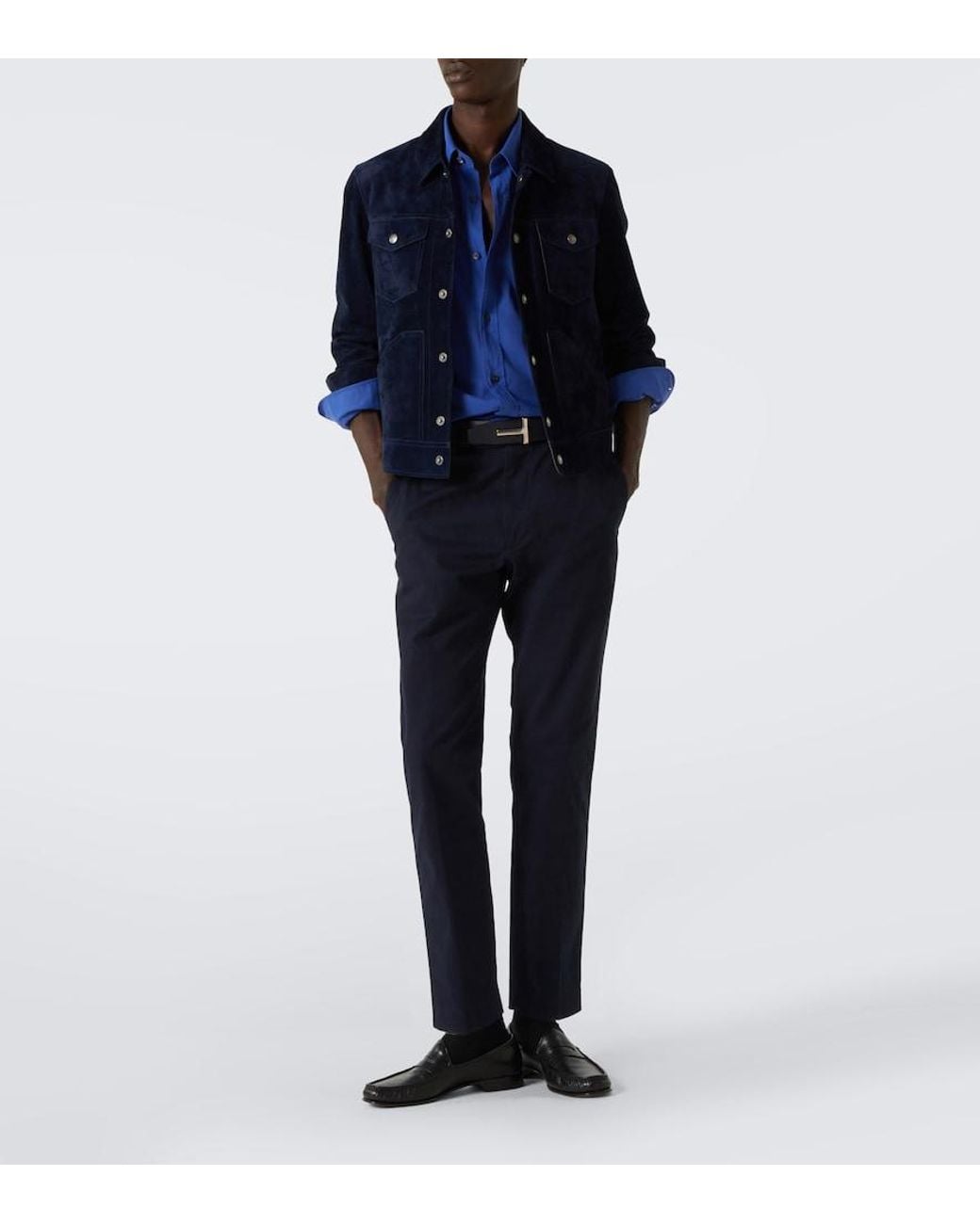 Tom Ford Black York Leather Penny Loafers for men