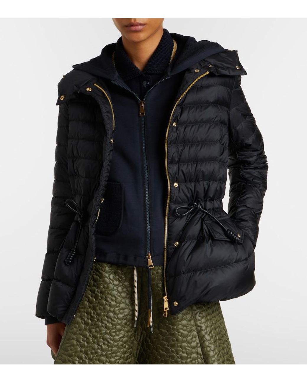 Moncler Black Raies Hooded Quilted Down Jacket