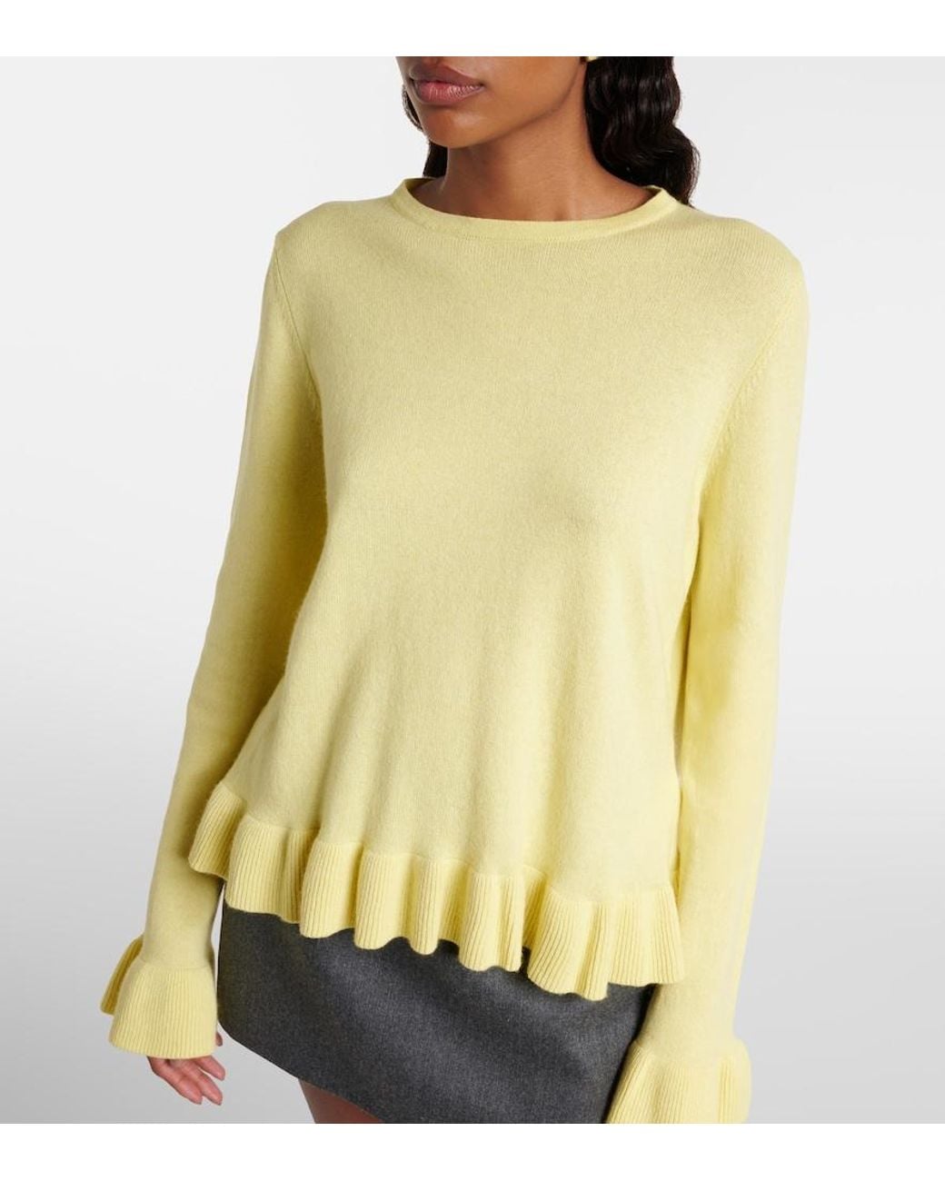 Jardin Des Orangers Yellow Cotton And Cashmere Sweater