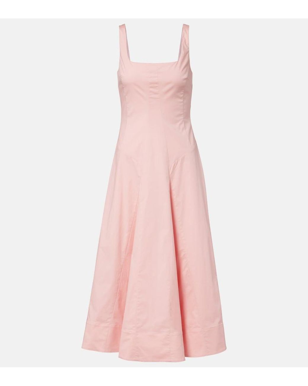 Staud Pink Willow Cotton Midi Dress