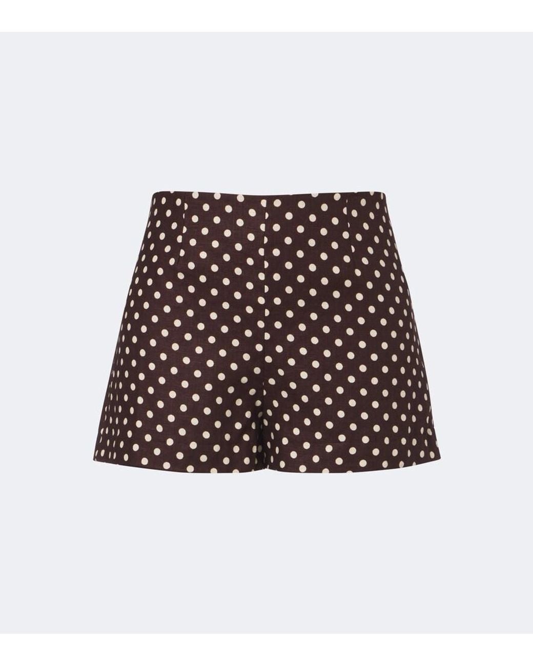Faithfull The Brand Brown Lila Polka-Dot Linen Shorts