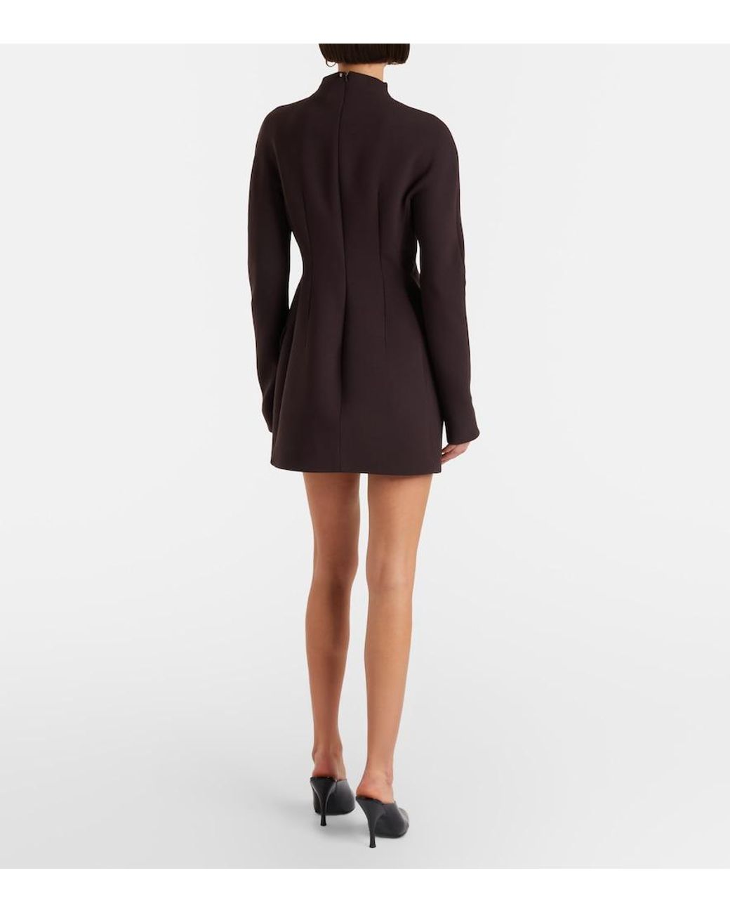Sportmax Black Peplum Gabardine Minidress
