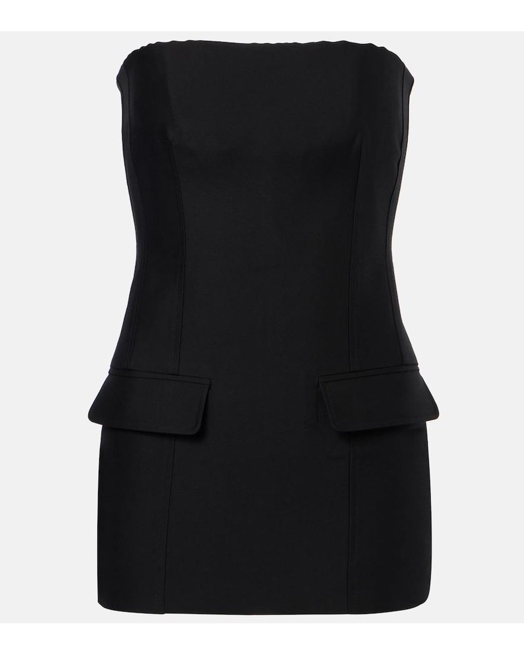 Totême Black Wool And Silk Crepe Top