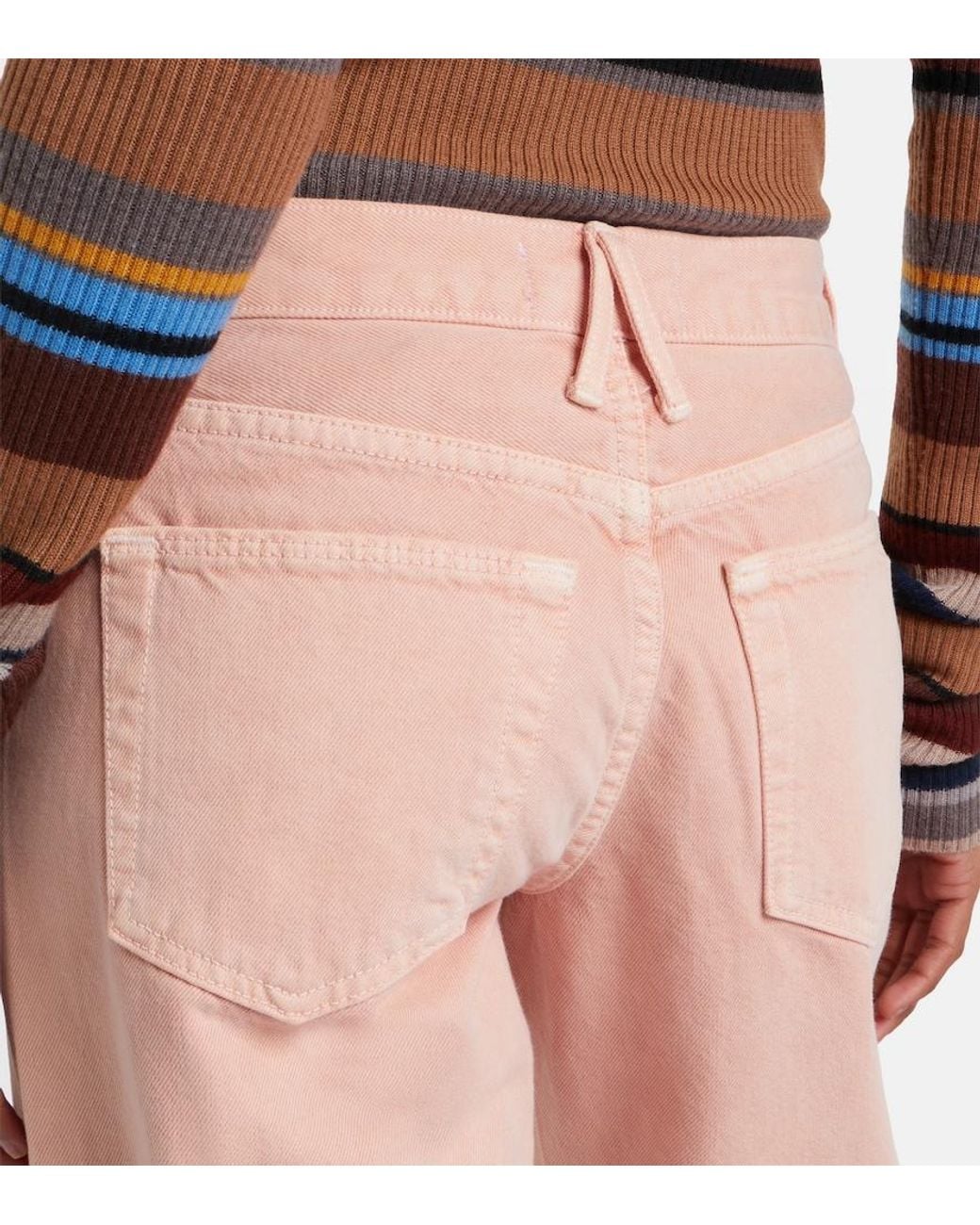 SLVRLAKE Denim Pink Mica Wide-Leg Jeans